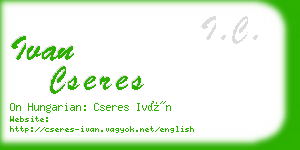 ivan cseres business card